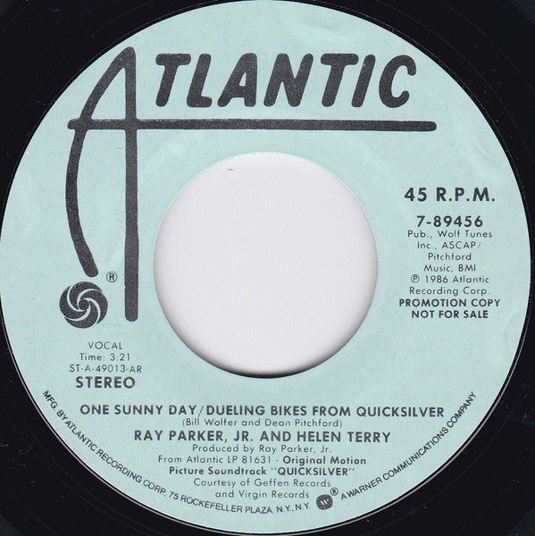 Ray Parker Jr. and Helen Terry : One Sunny Day / Dueling Bikes From Quicksilver (7", Promo)