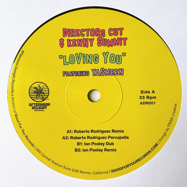 Director's Cut (3) & Kenny Summit And Roberto Rodriguez Featuring Yasmeen : Loving You (12")