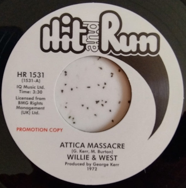 Willie And West, Willie & The Mighty Magnificents : Attica Massacre (7", Single, Promo)