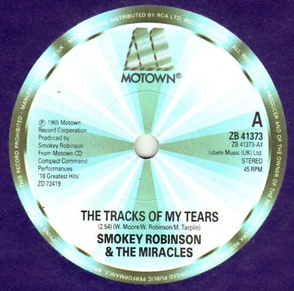 The Miracles : The Tracks Of My Tears / I Second That Emotion (7", Single)