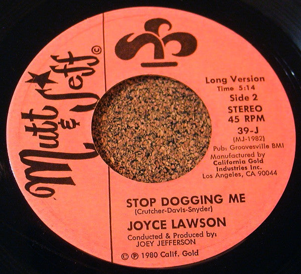 Joyce Lawson : Stop Dogging Me (7")