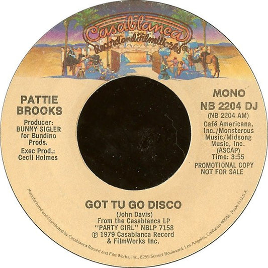 Pattie Brooks : Got Tu Go Disco (7", Single, Mono, Promo)