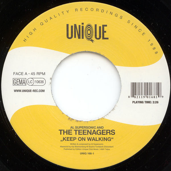 Al Supersonic And The Teenagers : Keep On Walking / Lean On Me (7", Single)