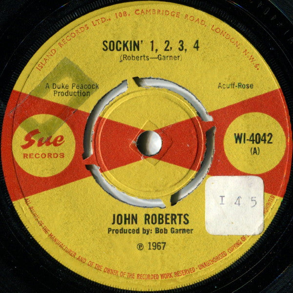 John Roberts : Sockin' 1, 2, 3, 4 (7", Single)