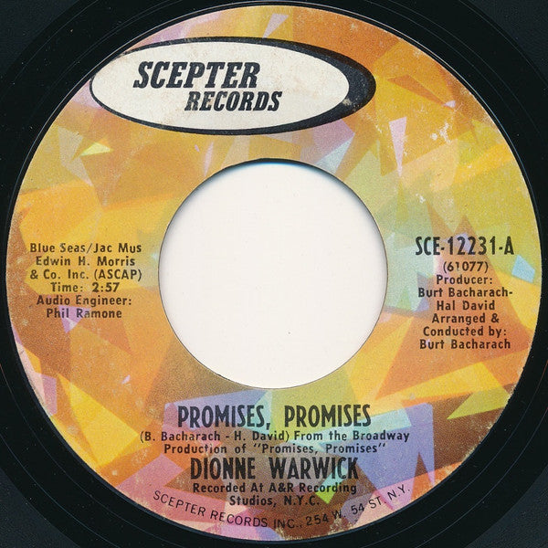 Dionne Warwick : Promises, Promises (7", Single)