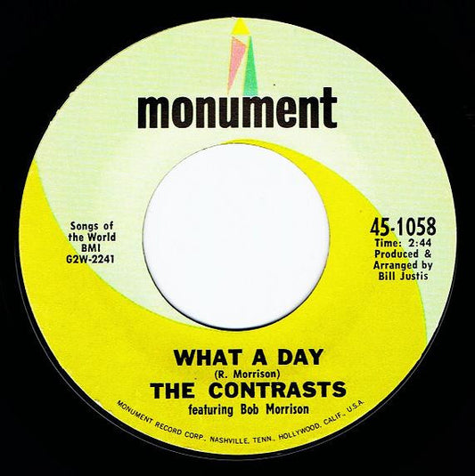 The Contrasts : What A Day / Lonely Child (7")