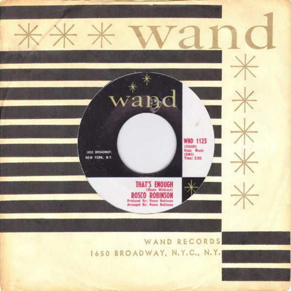 Roscoe Robinson : That's Enough / One More Time (7", Single, Styrene)