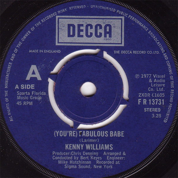 Ken Williams : (You're) Fabulous Babe (7", Single)