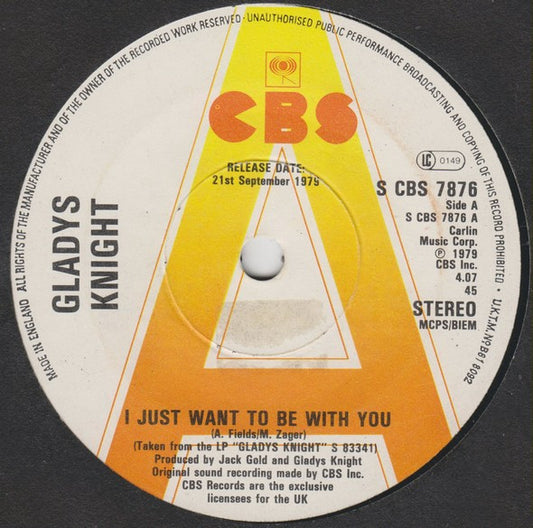 Gladys Knight : I Just Want To Be With You (7", Single, Promo)