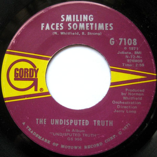 The Undisputed Truth : Smiling Faces Sometimes (7", Single, Ame)