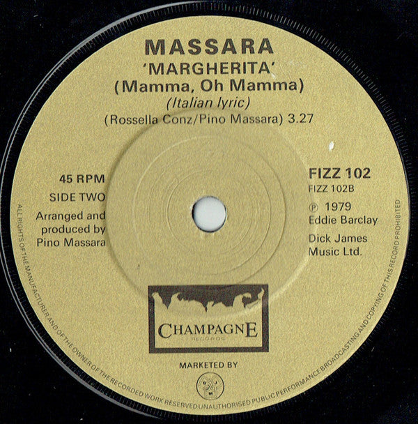 Pino Massara : Margarita (Mamma, Oh Mamma) (7")