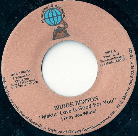 Brook Benton : Makin' Love Is Good For You / Better Times (7", Single)