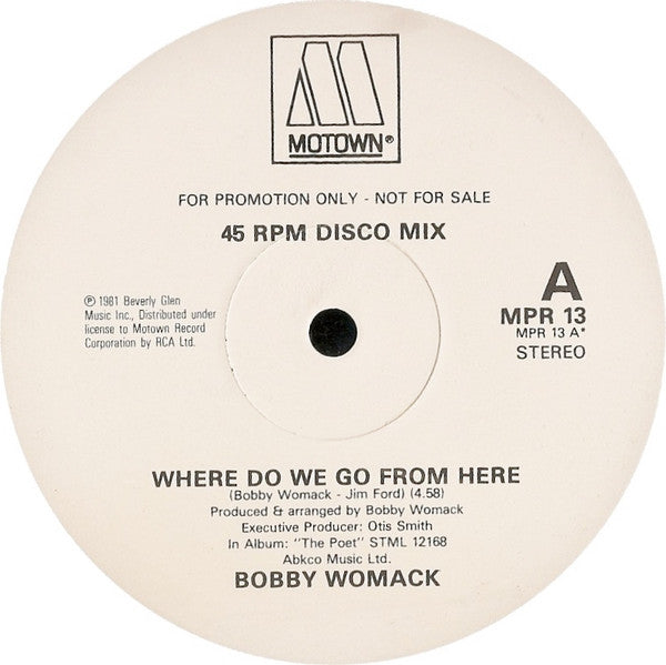 Bobby Womack : Where Do We Go From Here (12", Promo)