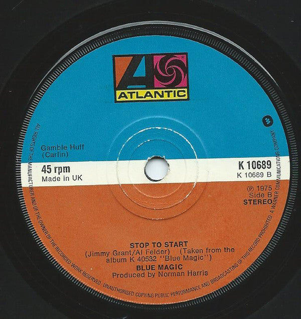 Blue Magic : Magic Of The Blue / Stop To Start (7", Single)