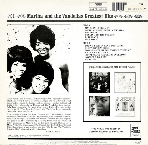 Martha Reeves & The Vandellas : Greatest Hits (LP, Comp, RE)