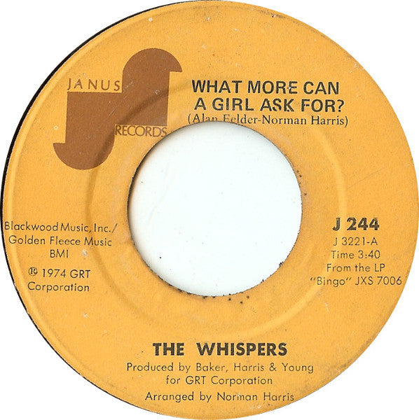 The Whispers : What More Can A Girl Ask For? (7", Single)