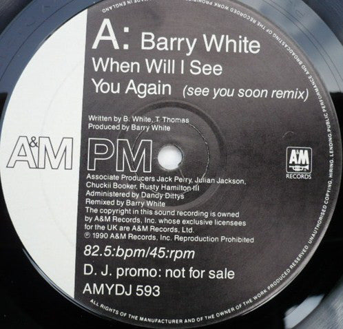 Barry White : When Will I See You Again (12", Promo)