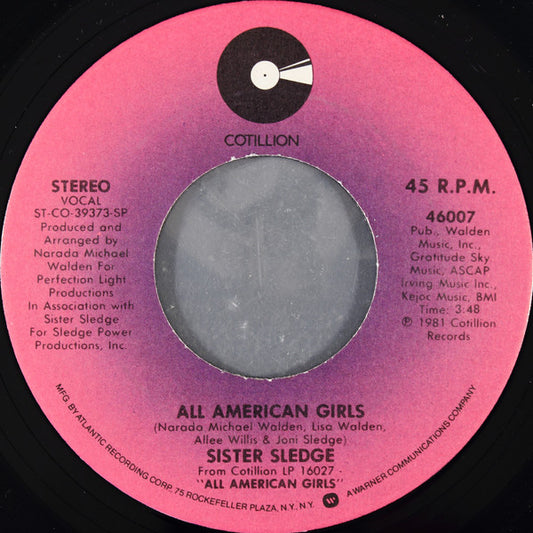 Sister Sledge : All American Girls (7", Single, SP )