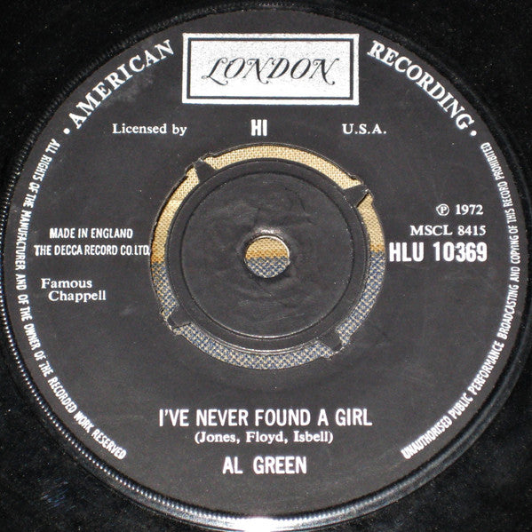 Al Green : Look What You Done For Me / I've Never Found A Girl (7", Single)