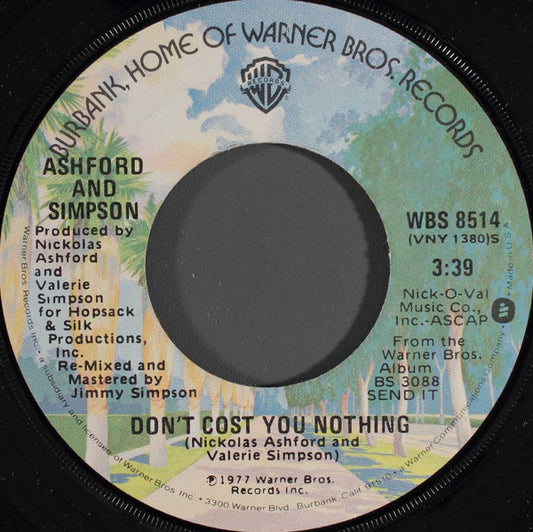 Ashford & Simpson : Don't Cost You Nothing (7", Single, Win)