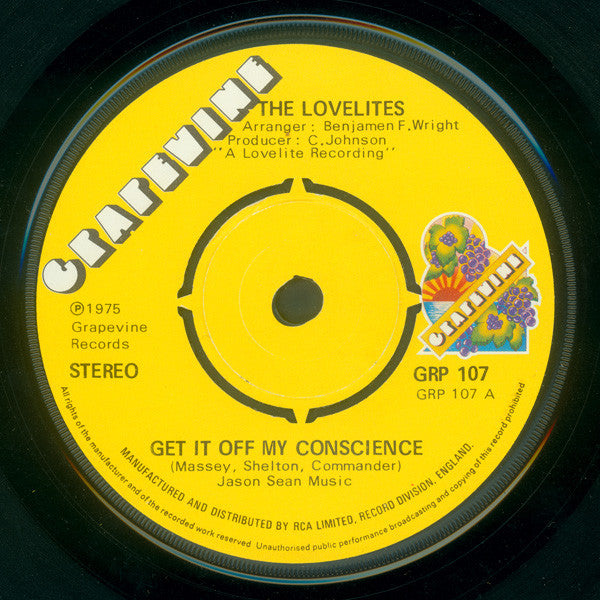 The Lovelites : Get It Off My Conscience (7", RE)