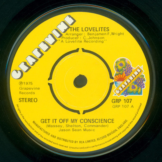 The Lovelites : Get It Off My Conscience (7", RE)