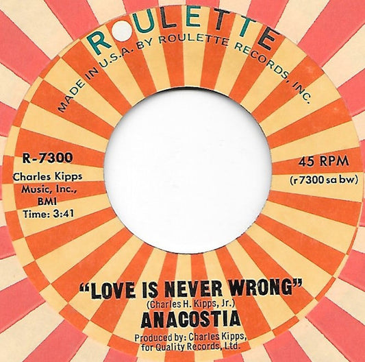 Anacostia : Love Is Never Wrong / Wild Funky Weekend (7")