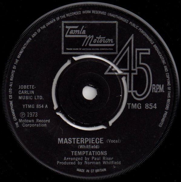 The Temptations : Masterpiece (7")