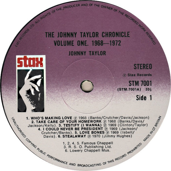 Johnnie Taylor : The Johnnie Taylor Chronicle Volume One. 1968-1972 (LP, Comp)