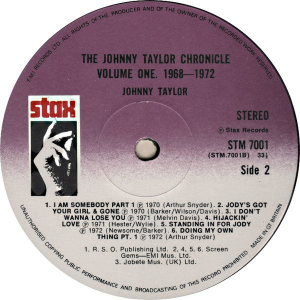 Johnnie Taylor : The Johnnie Taylor Chronicle Volume One. 1968-1972 (LP, Comp)