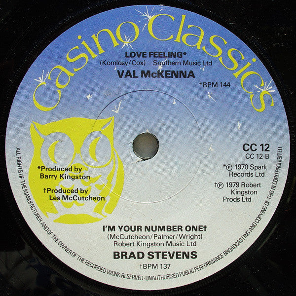 The Playthings / Val McKenna / Brad Stevens : Surrounded By A Ray Of Sunshine / Love Feeling / I'm Your Number One (7", Promo)