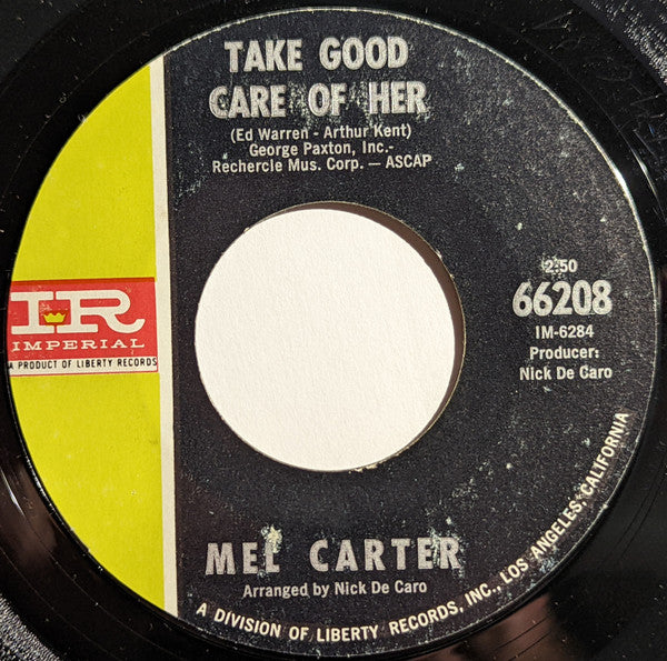 Mel Carter : Take Good Care Of Her / Tar And Cement (7", Single)