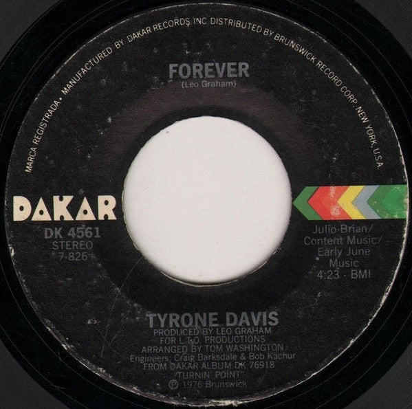 Tyrone Davis : Forever / Ever Lovin' Girl (7")