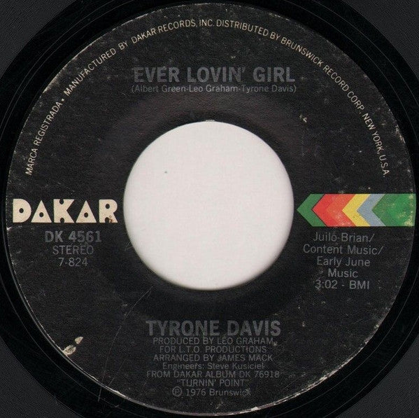 Tyrone Davis : Forever / Ever Lovin' Girl (7")