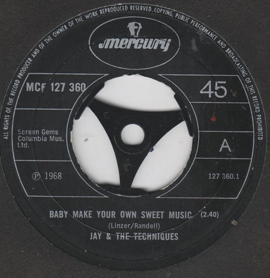 Jay & The Techniques : Baby Make Your Own Sweet Music (7", Single, RE)