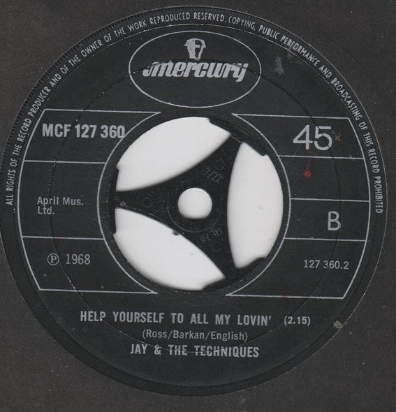 Jay & The Techniques : Baby Make Your Own Sweet Music (7", Single, RE)