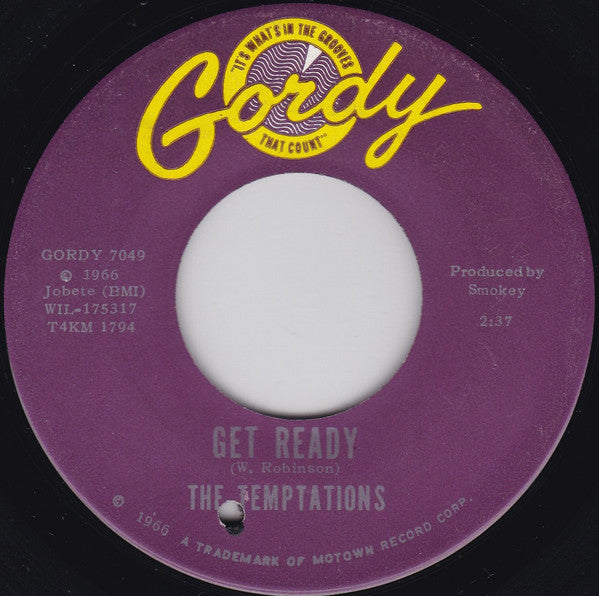 The Temptations : Get Ready / Fading Away (7", Single, Roc)