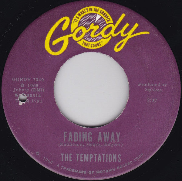 The Temptations : Get Ready / Fading Away (7", Single, Roc)