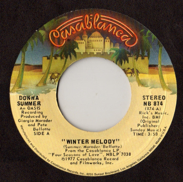 Donna Summer : Winter Melody (7", Single)