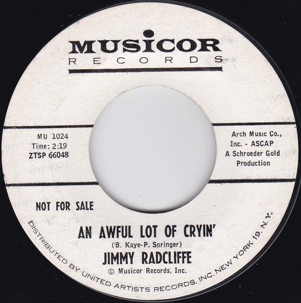 Jimmy Radcliffe : (There Goes) The Forgotten Man / An Awful Lot Of Cryin' (7", Promo, Styrene)