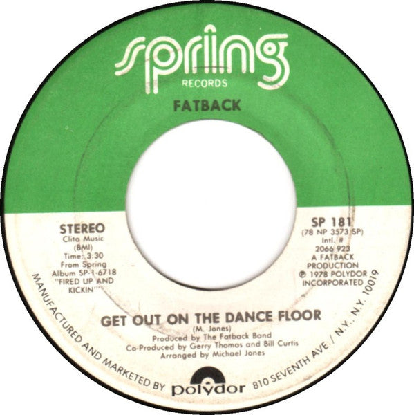 The Fatback Band : Get Out On The Dance Floor / I Like Girls (7", Single)