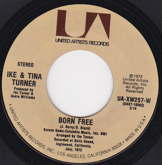 Ike & Tina Turner : Work On Me / Born Free (7")