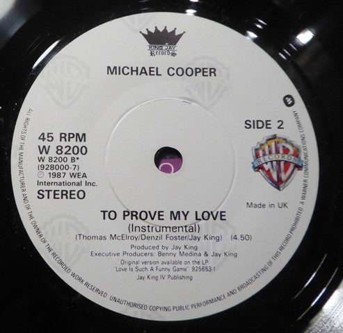 Michael Cooper : To Prove My Love (7", Single)