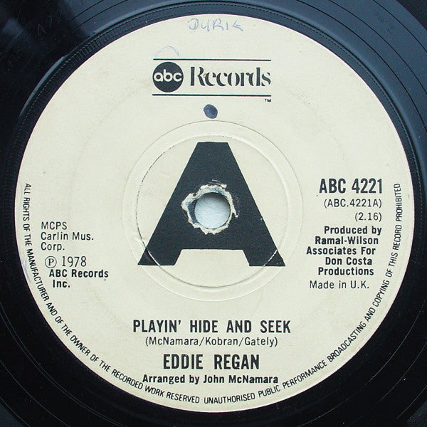 Eddie Regan / The Sapphires (3) : Playin' Hide And Seek / Big Thing (7")