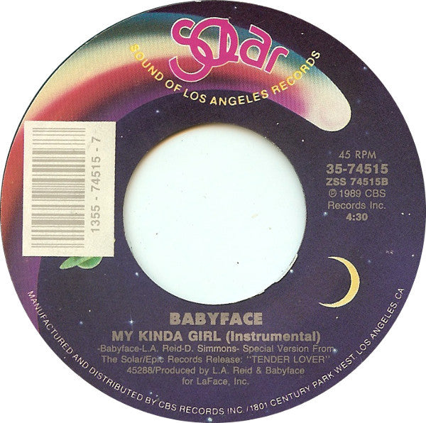 Babyface : My Kinda Girl (7", Single, Styrene)