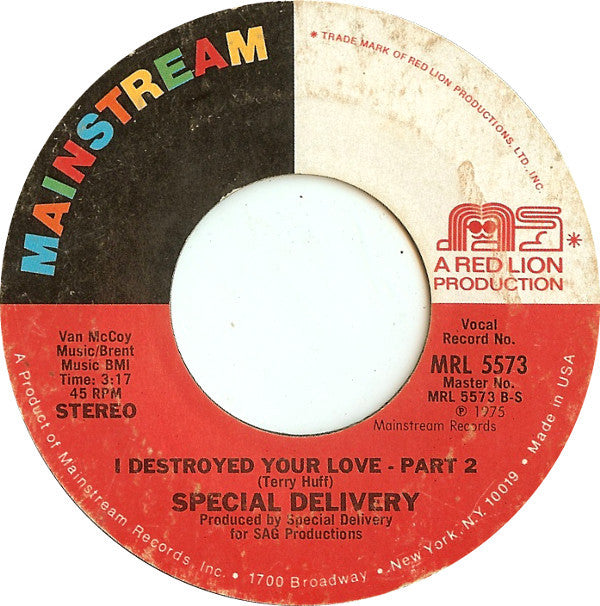 Special Delivery : I Destroyed Your Love (7", Single, Styrene)