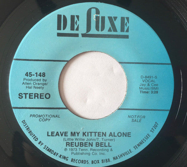 Reuben Bell : Leave My Kitten Alone (7", Mono, Promo)