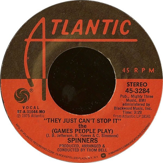 Spinners : They Just Can't Stop It The (Games People Play) (7", Single, Styrene, MO )