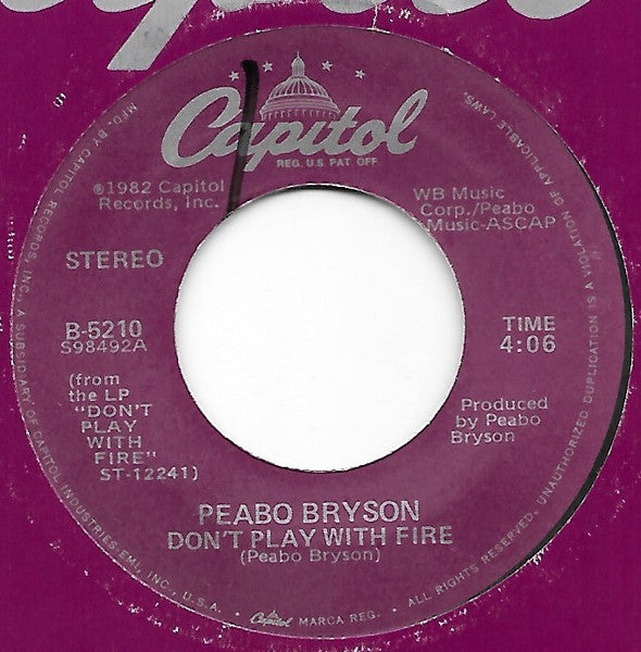 Peabo Bryson : Don't Play With Fire (7")