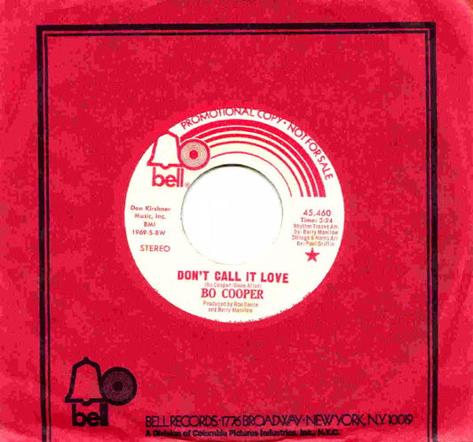 Bo Cooper (2) : Don't Call It Love (7", Single, Promo)